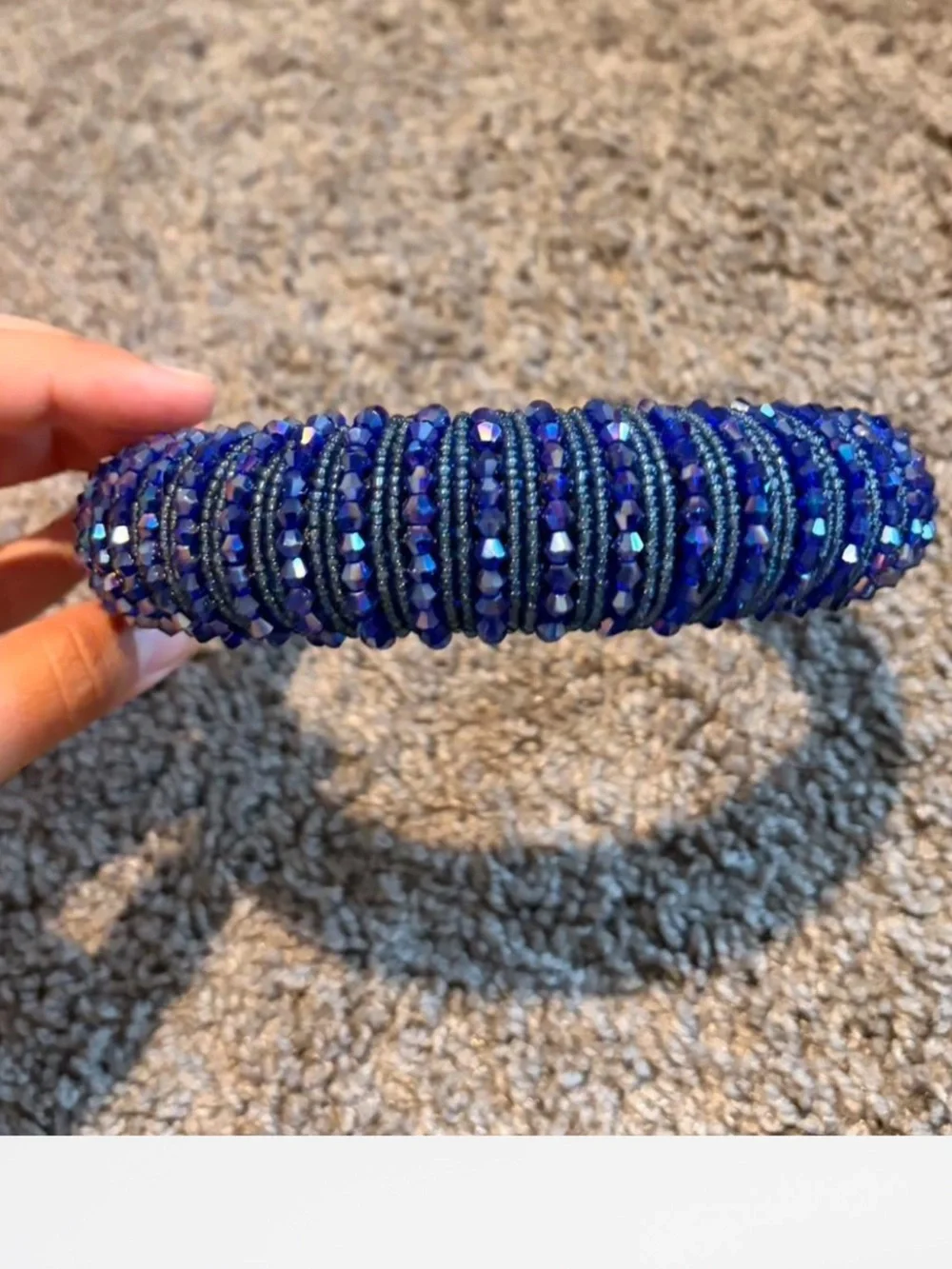Beaded Royal Blue Statement Beaded Headband